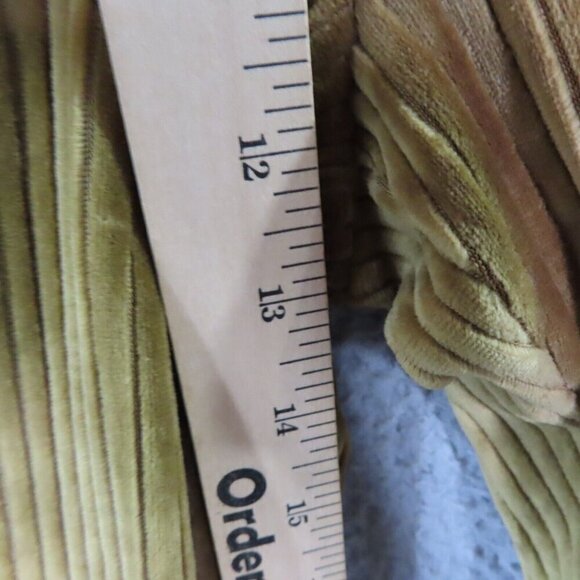 Aerie Flare Pants Large Regular Groove-On Velour High Waist Ribbed Gold NEW - Picture 7 of 11